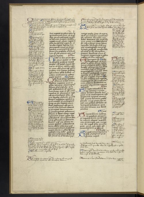 Ms. Codex 1223 - [Fragments of the Digests of Justinian, Book 37, Titles 7-9]This is a bifolium with