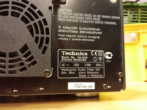 Technics SA-DA8 AV Control Stereo Receiver, 2001