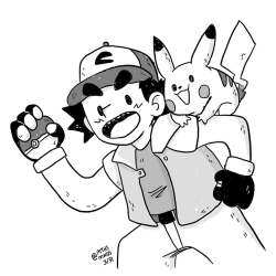 mtheusmndes: INKTOBER DIA 3: ASH E PIKACHU http://instagram.com/mthsmnds