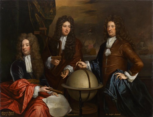 history-of-fashion: ab. 1692-1693 Thomas Murray - Three Naval Officers Edward Russell, Earl of Orfor