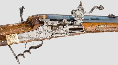 Wheellock rifle crafted by Sebastion Schildegger of Salzburg for the armory of Count Max of Preysing