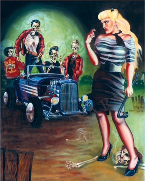 Trouble with zombies - oil on canvas - painted this when I was 24? Spent all my free time teaching m