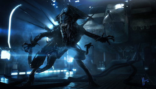 cyberclays:   Alien Queen :: Alien Colonial Marines   - by  Jaime Jasso  “Did this a while ago for Axis Animation, painted over 3D renders they provided and general look and extra paint over”