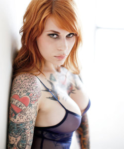 tmdimage:  Sexy hot inked redhead 