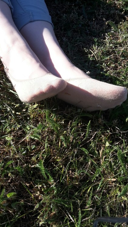 Her sexy feet on the grass 1/3 I love footlets!