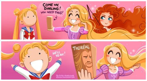 daekazu: Sailor Moon Crystal vs older Sailor Moon vs Rapunzel, Merida and Thor! :&gt; I adore ne