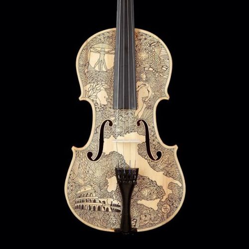 marchingviolist:classicalcarp:lesstalkmoreillustration:Leonardo Frigo(via I’m The Violin Paint