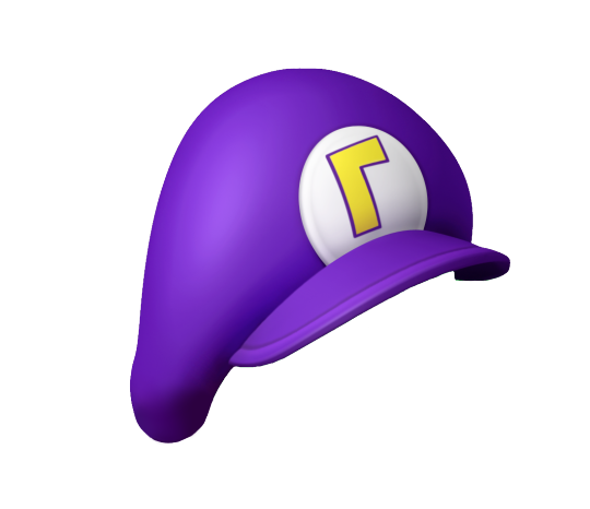 Transparents of the hats I use - waluigi's hat on various objects and ...
