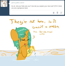 ask-glittershell:  AAAH! What’s with all these rumors?!?  X3!! CUUUUUTE!