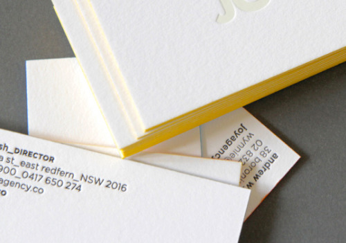 Simply nice - Joy’s own business cards in CMYK