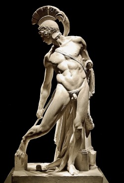 hadrian6:  Achilles Wounded in the Heel by Paris.  1850.Charles Alphonse Achille Gumery. French 1827-1871. plaster.http://hadrian6.tumblr.com