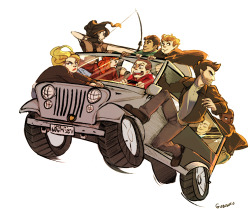 cannotidonotbird:  TW - Too Many Teens in a Jeep (and Derek) by Guzusuru