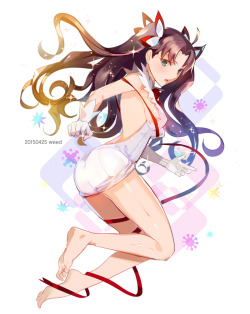 twin-tailed:  Rin Tohsaka by weed