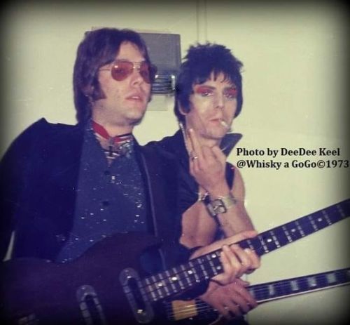 Ron Asheton &amp; James Williamson backstage at the Whisky a Go-Go, West Hollywood, Los Angeles,