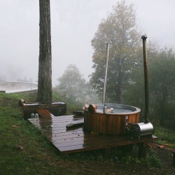Thecindercone:we Built This Wood-Burning Hot Tub Out Of A 390 Gallon Stock Tank And