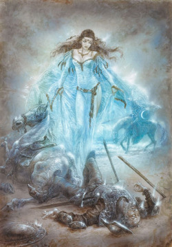 geekynerfherder:    ‘Don Quixote and the Knight of the White Moon’ by Luis Royo   