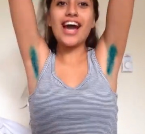 micdotcom:Dyed armpit hair is the latest body positive trend no one saw comingPink, green, blue,