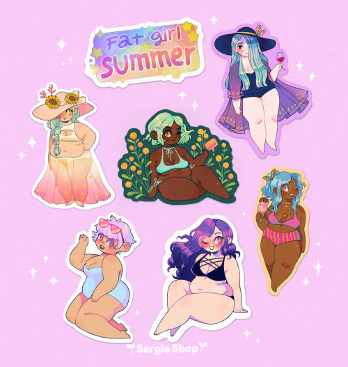 sergle:sergle:I’ve got a new sticker set for #FatGirlSummer! 6 beach babes, and 1 holographic sticker. ☀️☀️🍦🍦SergleShop Happy 1st day of summer!! these girls are BACK in the shop today 