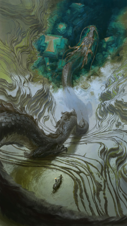 thecollectibles: Chinese Dragon &amp; Terrace by Xision Wu Gorgeous art!