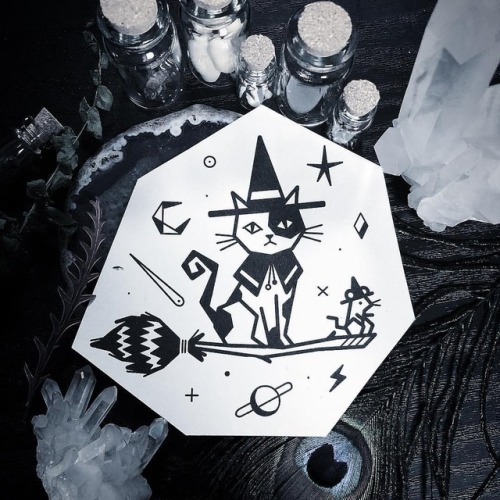 greemtattoo - ✖️Witch cat‍♀️✖️...#Witchtattoo #cattattoo...