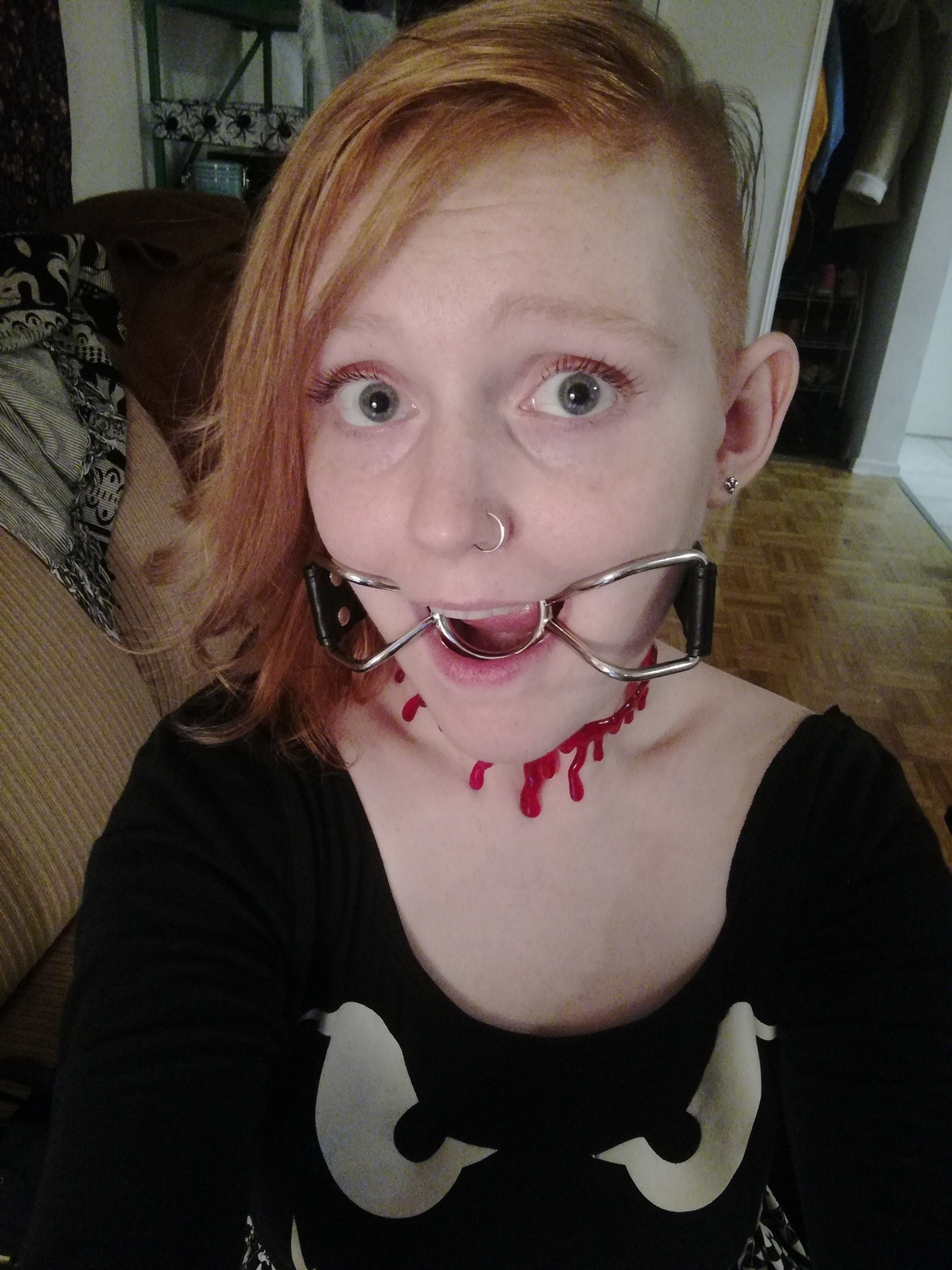 avery-vulpes:   I want to wear this new spider gag forever! It makes me wicked drooly