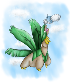 fateful-wings:  Birthday picture for my wonderful friend! She asked if I could draw Pokemon for her and gave me a list, and I picked to do Tropius. I hope you like it and had a good birthday! 