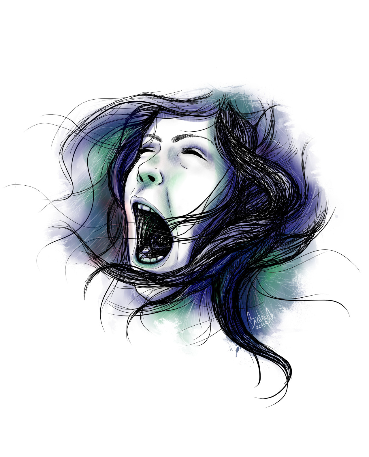 shesaduck:  Let it out by Beatriz Maia   Wow so creepy she looks like she&rsquo;s
