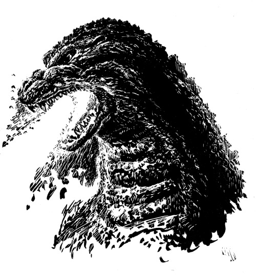 Godzilla by Bob Eggleton  (If I had to get ONE tattoo, this would be it) Original Scan: http://astou