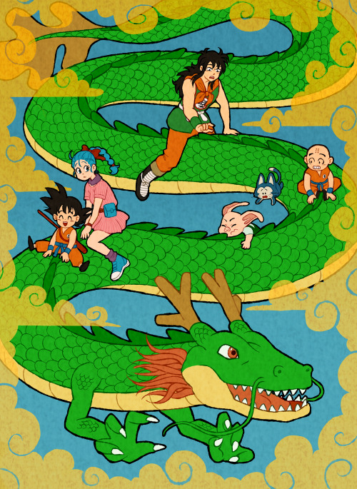 9/2/20– the original cast of db on the friendlier version of shenron that used to appear on a 