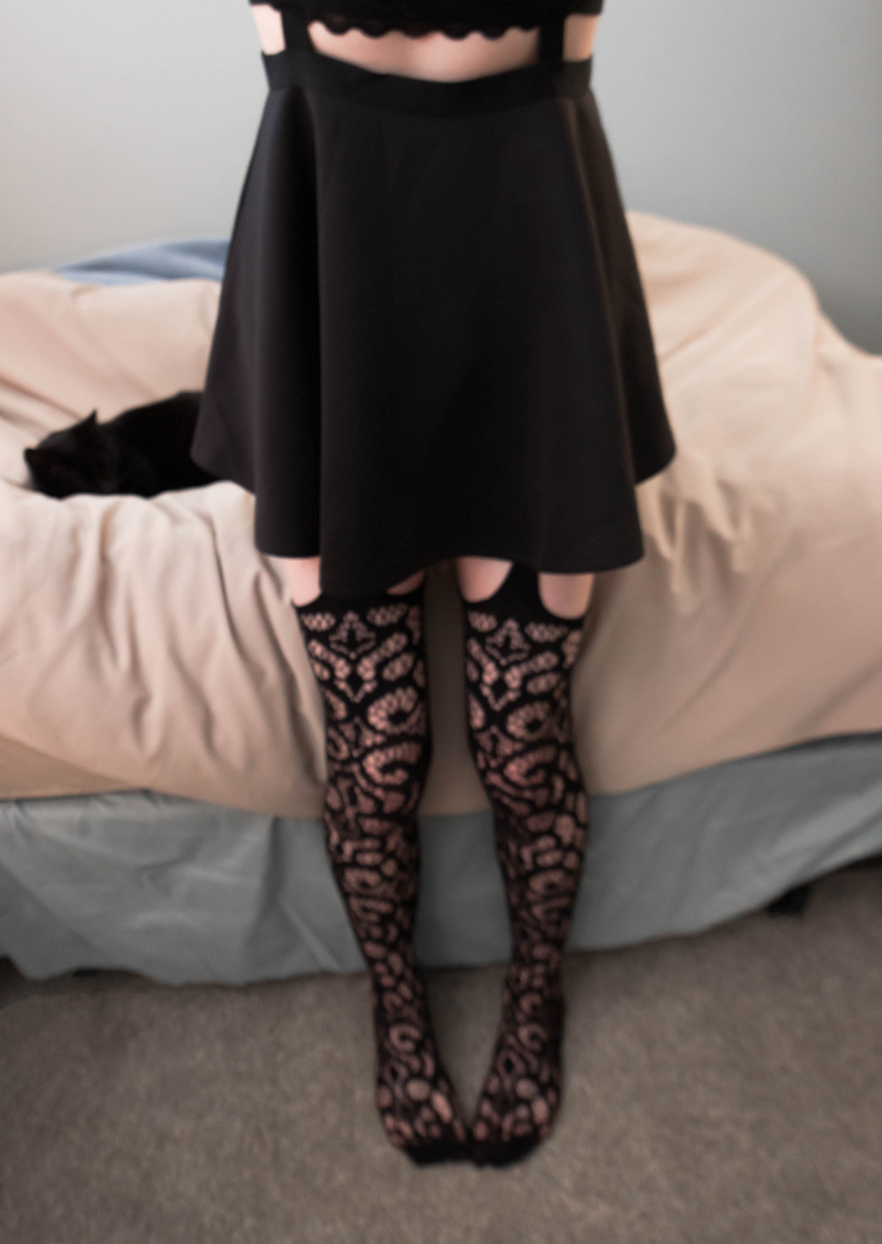 daddiespreciousangel:  Are you trying to look up my skirt? 