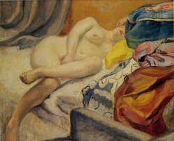 fravery:   Henri Lebasque (1865-1937)Nu Couche - Reclining Nude (n.d.)  