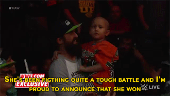 sizvideos:  Seven-year-old cancer survivor Kiara Grindrod meets John Cena and Sting Video 