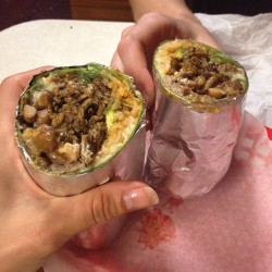 splitting a burrito in the Mission. they’re