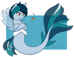 cadetredshirt: Delta Vee as a merpony! With