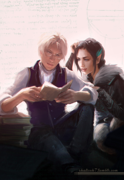 shalizeh7: Sketching up Percy and Vex again, because @khirsahle has updated The Last Snowfall and th