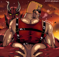 craygallery:  Hi guys! I had a blast today at the stream! I did a Duke Nukem fucked by a demon drawing. It was pretty hardcore, so thanks to everyone who participated in it!I just posted the piece and 3 variations on my patreon. If you want to see them,