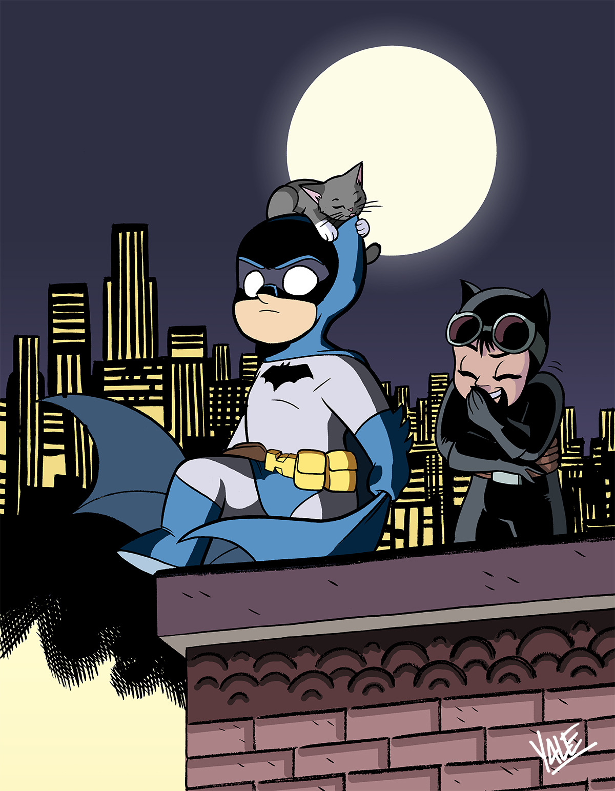 yalestewart:  Bruce and Selina commission Pencil and ink on bristol, 9”x12” Colors
