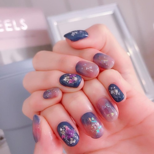 青（アシスタント ボンシャンス 漆原さん）#nail #nails #nailart #ネイル #美甲 #ネイルアート#clou #nagel #ongle #ongles #unghia #japa