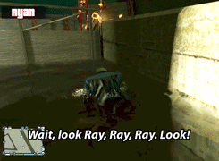 ryanismyfave:Ryan being a dork and distracting Ray in GTA V (x)→ “ Ray, I’m coming around the 