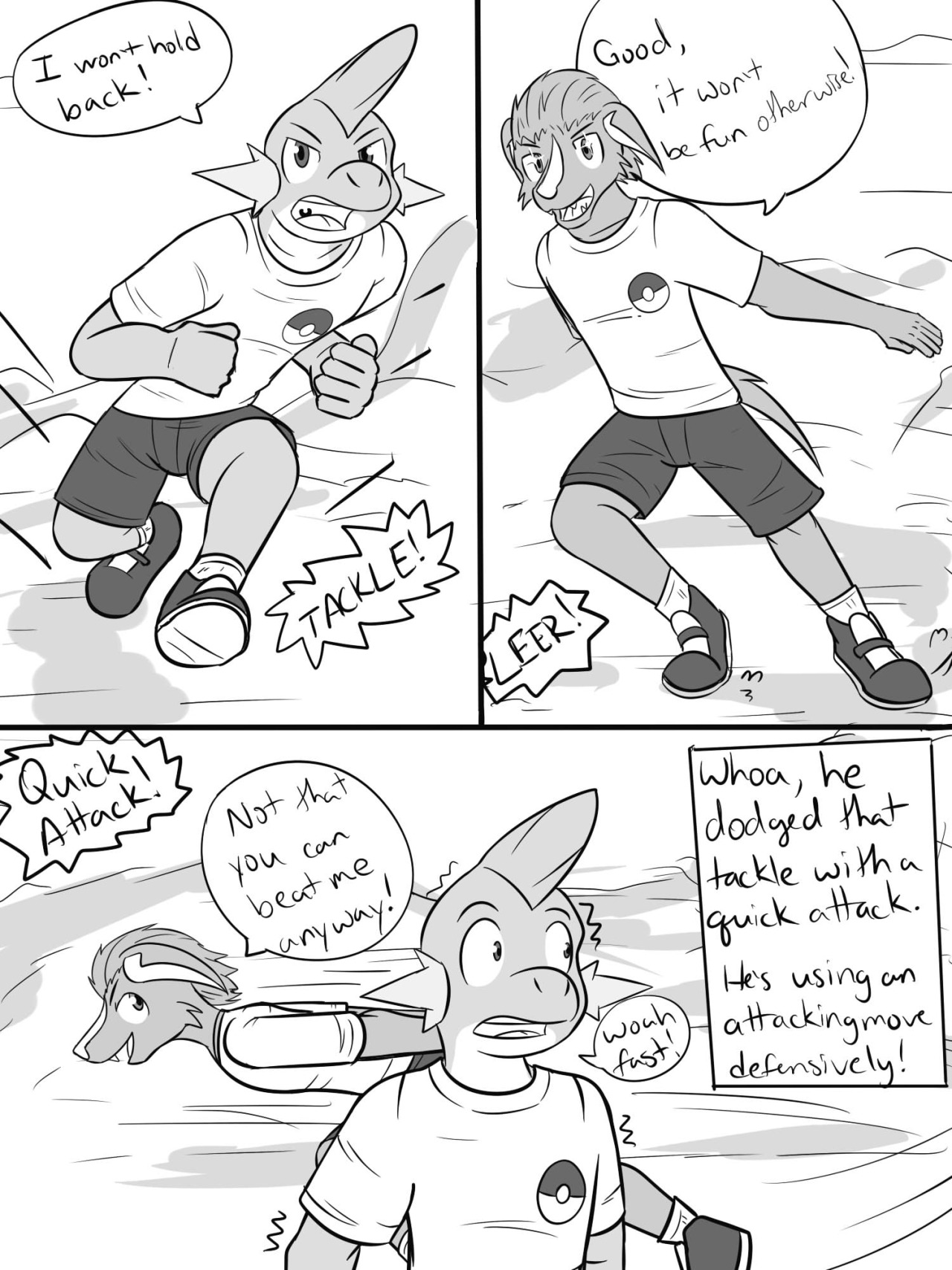 Pokemon Combat Academy, pg 30-31Jolt may not like doing his training exercises, but