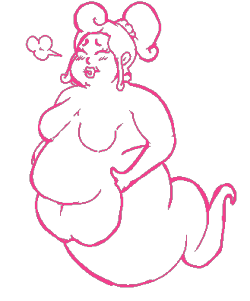 tasty-butterpear:  I doodled a spooky fat ghost for someone on Discord, and she’s transparent so you can make her spook up your blog with her flab for October Halloweenmonth.