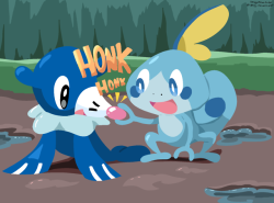 sleepysealion:Cheering up Sobble.