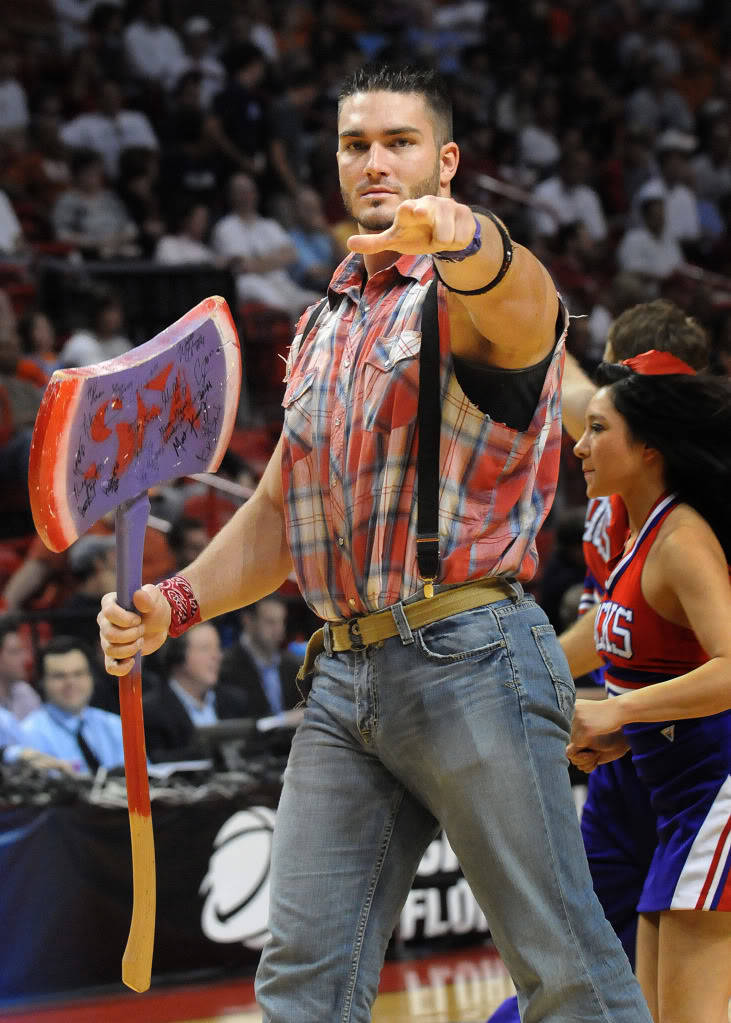 southern-beef:  dfw-cub:  smileycub:  This guy is the Lumberjack mascot from Stephen