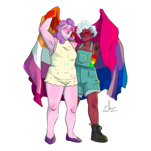 Second pride art for 2021! Spinettossa is lesbian/bi solidarity and love imo!support me on ko-fi!