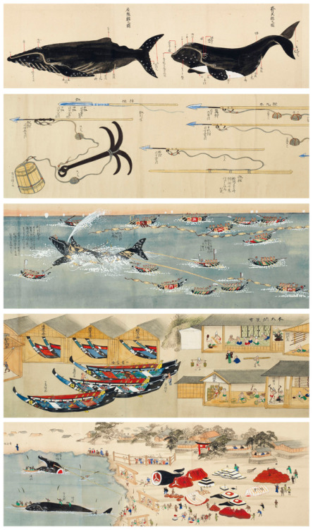 Unknown, Whales And Whaling Boats At Taijiura BayInk and color on paper27.30 x 1,376.00 cm