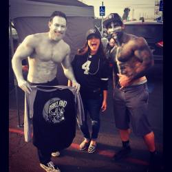 Ben Affleck at the Raider game! **pschye**. Just three babes at the Raider game!