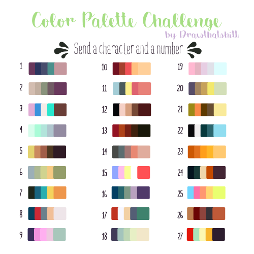 drawthisshitt: I created a color palette challenge. Feel free to use it! Have fun drawing :)