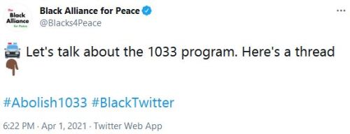 stinkyhat:stinkyhat:Biden’s pledge to alter the 1033 program because of his supposed commitment to r