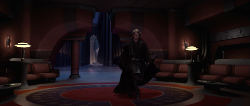 This shot where Anakin walks through that little antechamber is one of my favorite shots, because th