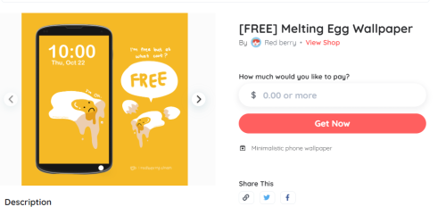 Made a random doodle of a melting egg with an existential crisis  and decided to sell it for free on
